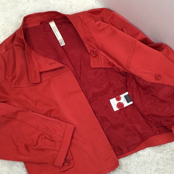 Oui Moments red cropped jacket - Picture 7 of 7